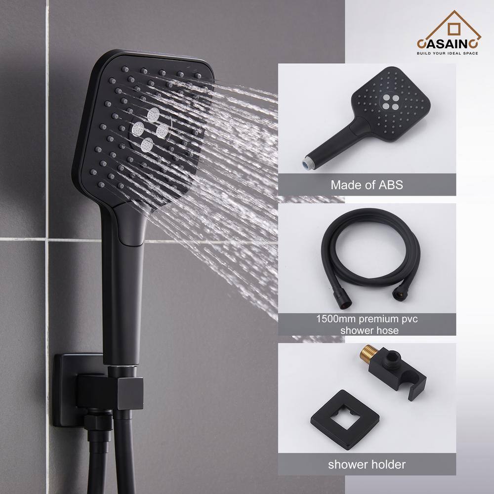 Nickel Wall-Mounted Multi-Head Rain Shower System with Filter