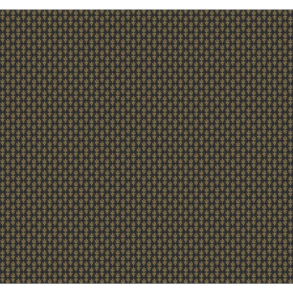 Petal Black Floral Nonwoven 27" x 324" Wallpaper
