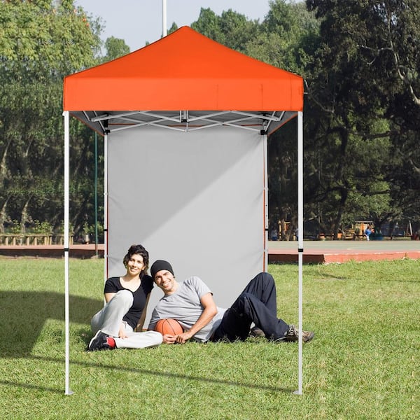 EAGLE PEAK 5 ft. x 5 ft. Blue Pop Up Canopy with 1 Removable Sunwall