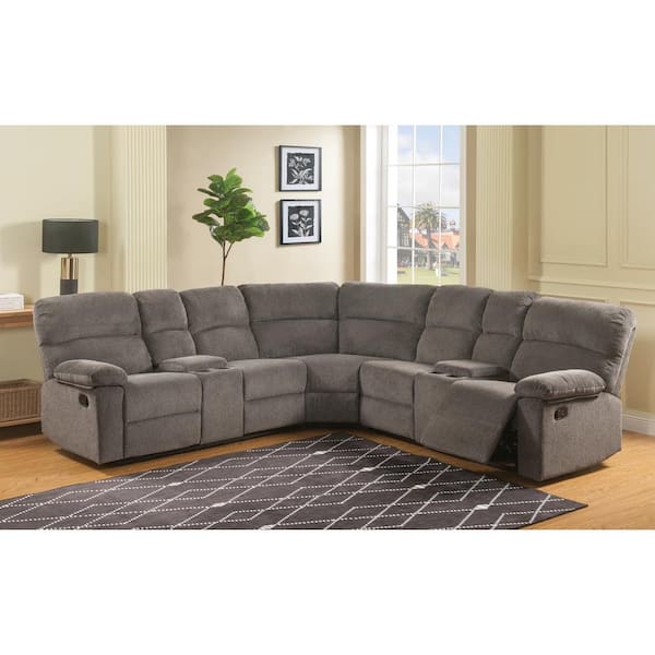 grey sectional couch with recliner