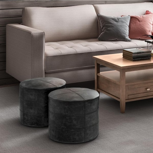 Bowen Indoor/Outdoor Woven Pouf Ottoman