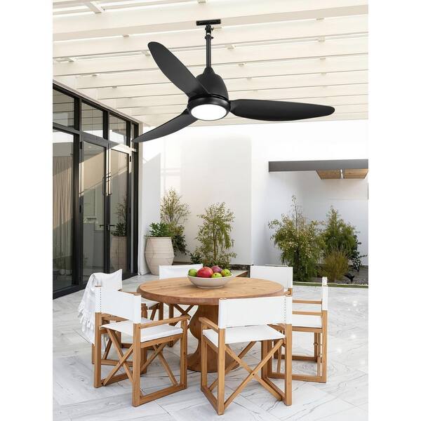 HINNIXY 42 in Outdoor Black Fandelier Downrod Waterproof Ceiling