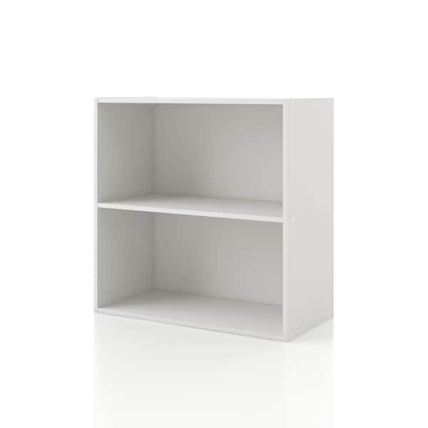 Furniture of America Quincy 23.7 in. Tall Stackable White Engineered wood 2-Shelf Modern Modular Bookcase