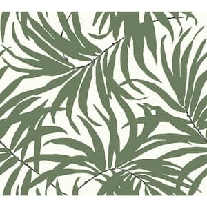 Green Bali Leaves Peel and Stick Wallpaper 45 sq ft