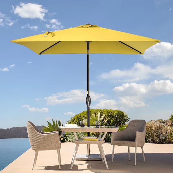 Sonkuki 6.5 ft. x 6.5 ft. Square Patio Market Umbrella - Stylish, Sun-Protective, Enhance Your Outdoor Oasis, Yellow
