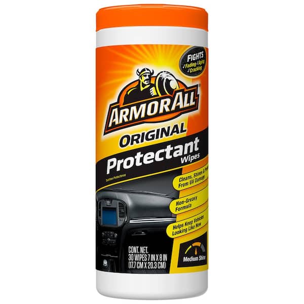 Car Interior Protectant Wipes for Vinyl, Rubber and Plastic, UV Protection, Dashboard Cleaner Wipes, 30 Count