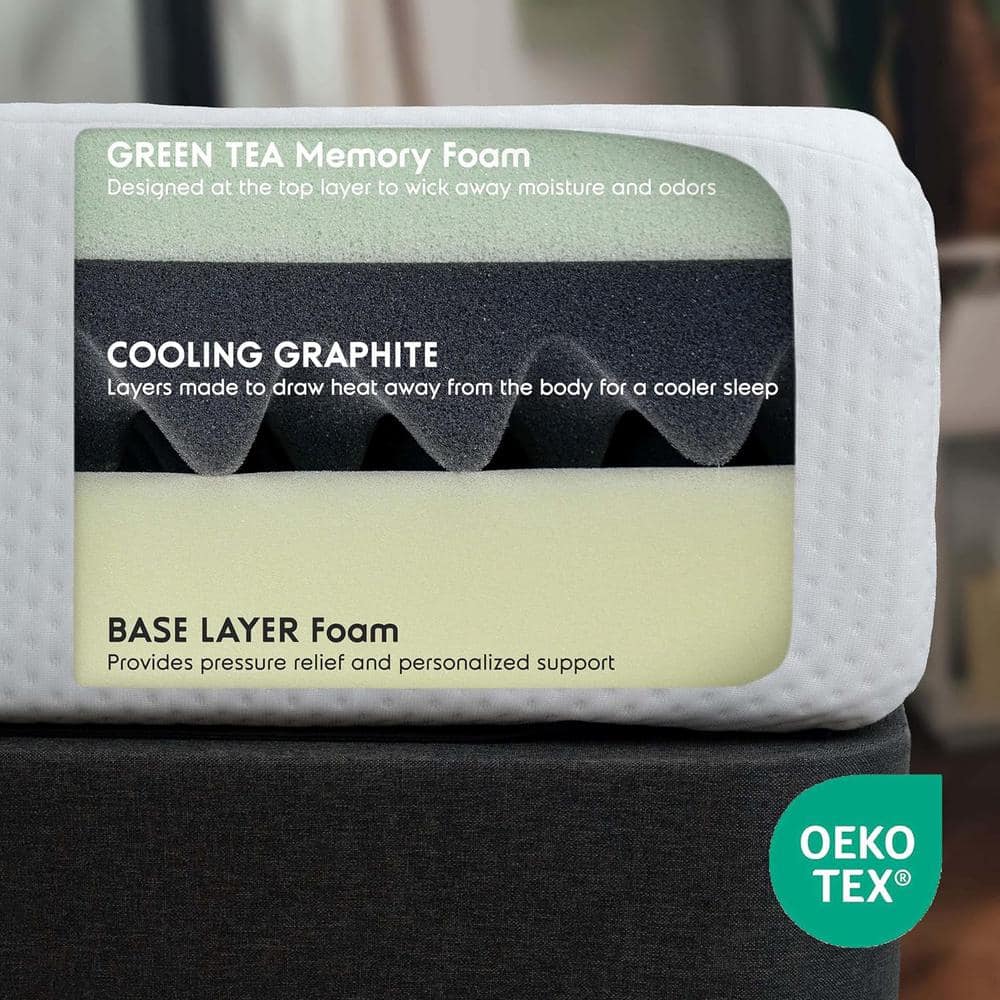 Twin 8-Inch Green Tea Gel Memory Foam Mattress