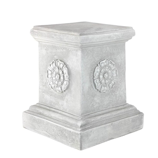 Rosette Indoor/Outdoor Sculptural Garden Plinth Base Statue Riser