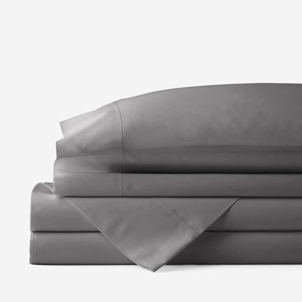 Company Cotton Graphite Solid Cotton Percale Twin Sheet Set