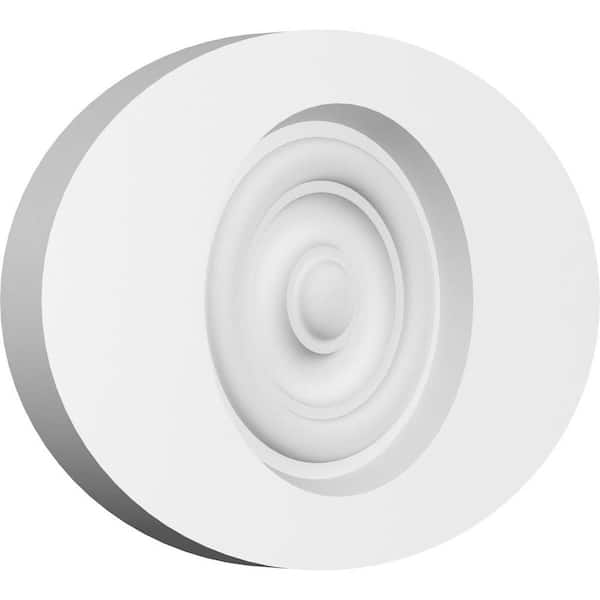 Ekena Millwork 7 in. W x 4-3/4 in. H x-1/2 in. P Standard Dalton Bullseye Rosette with Square Edge (4-Pack)