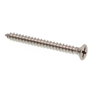 #8 X 1-3/4 in. Grade 18-8 Stainless Steel Phillips Drive Flat Head Sheet Self-Tapping Metal Screws (100-Pack)