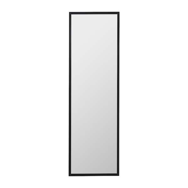 Unbranded 18 in. W x 58 in. H Rectangle Black Full Length Mirror Floor Mirror with Standing Holder/Wall-Mounted Mirror