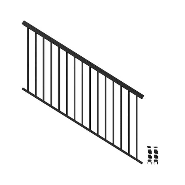 1.6'' H x 39.36'' W Black Metal Porch And Stair Railings