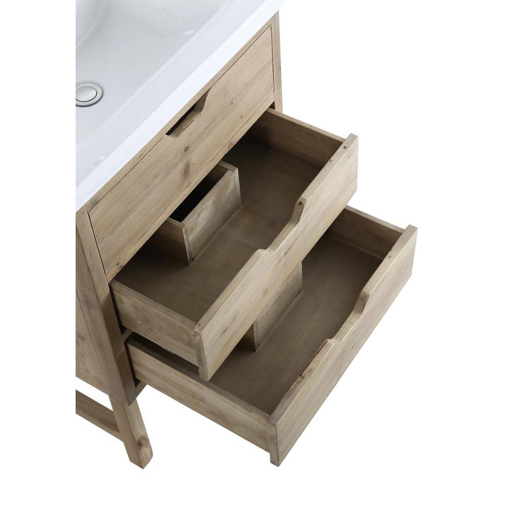 Fredric 24" Natural Reclaimed Wood Single Sink Vanity