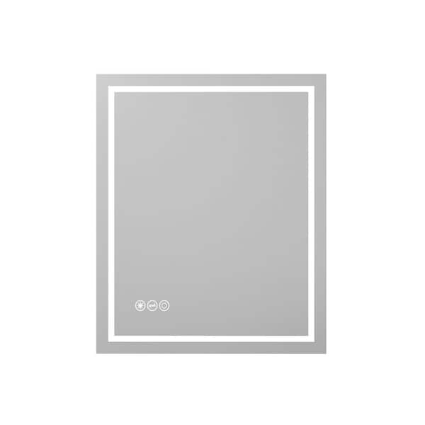 30 in. W x 36 in. H Rectangular Frameless Anti-Fog True-Color LED Dimmable Wall Bathroom Vanity Mirror in Silver