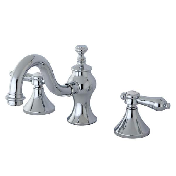 Kingston Brass Bel-Air 2-Handle 8 in. Widespread Bathroom Faucets with Brass Pop-Up in Polished Chrome