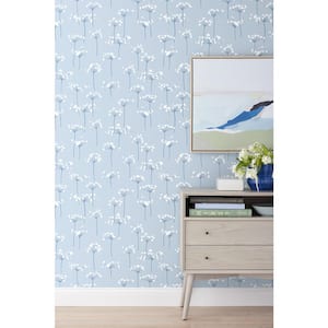 Dandelion Pale Blue Peel and Stick Removable Wallpaper Panel (covers approx. 26 sq. ft.)
