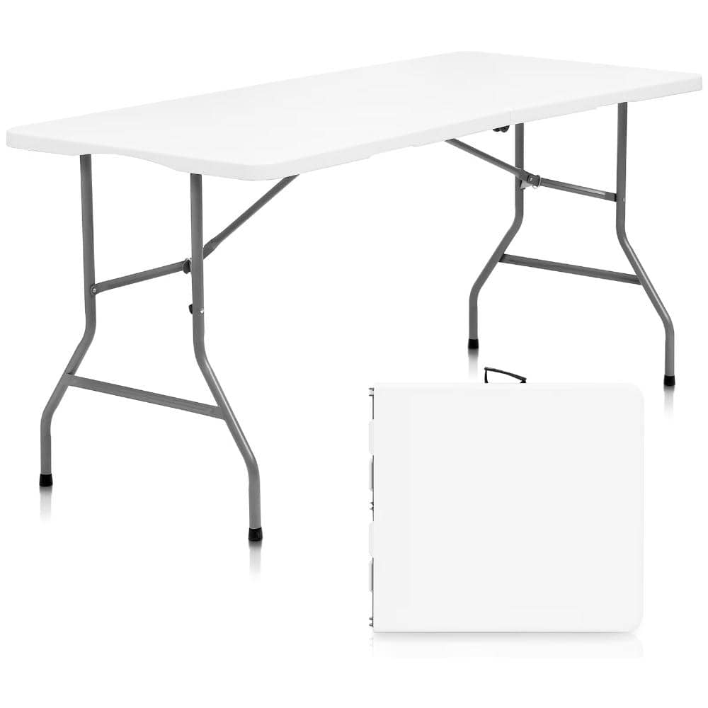 5 ft. Portable Folding Table with Carry Handle 300 lbs. Capacity Picnic Party Table White price history on PriceWatchPro