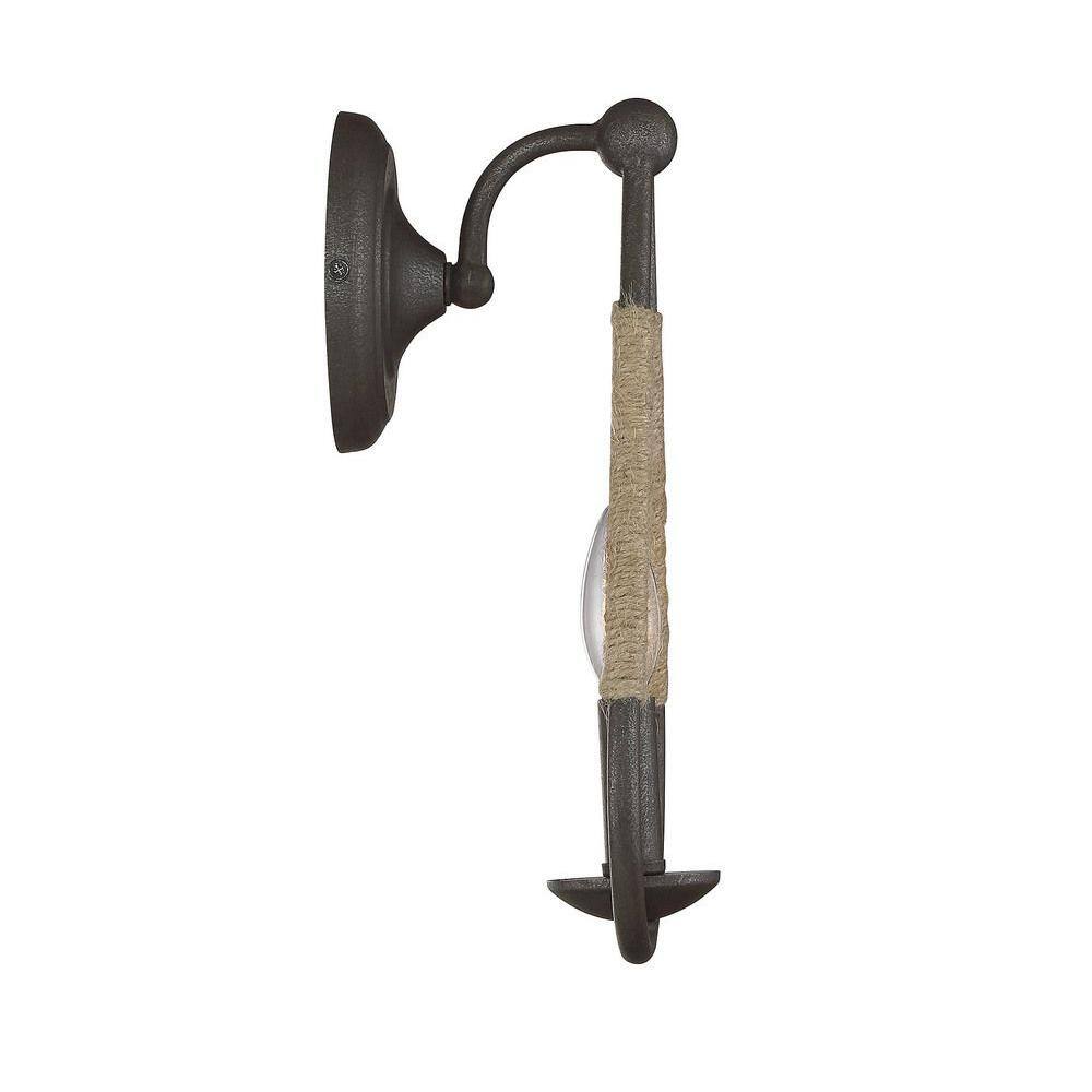 Rusty Nail Teardrop 13" Dimmable Wall Sconce with Rope Accent