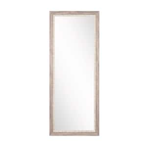 Medium Cream/White/Gray/ Tan Shades Wood Rustic Mirror (32 in. H X 71 in. W)