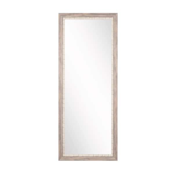 BrandtWorks Medium Cream/White/Gray/ Tan Shades Wood Rustic Mirror (32 in. H X 71 in. W)