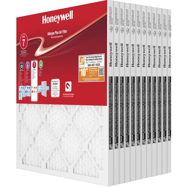 Honeywell 16 in. x 16 in. x 1 in. MERV 11 - FPR 7 Allergen Plus Pleated Air Filter (12-pack)