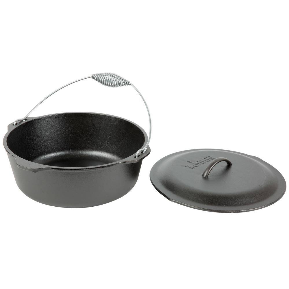 Classic Black 7 qt Cast Iron Dutch Oven with Spiral-Grip Handle