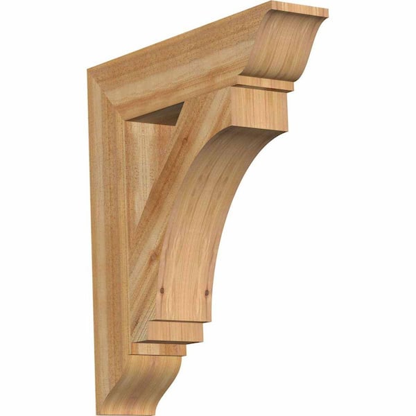 Ekena Millwork 6 in. x 32 in. x 28 in. Western Red Cedar Imperial Traditional Rough Sawn Bracket