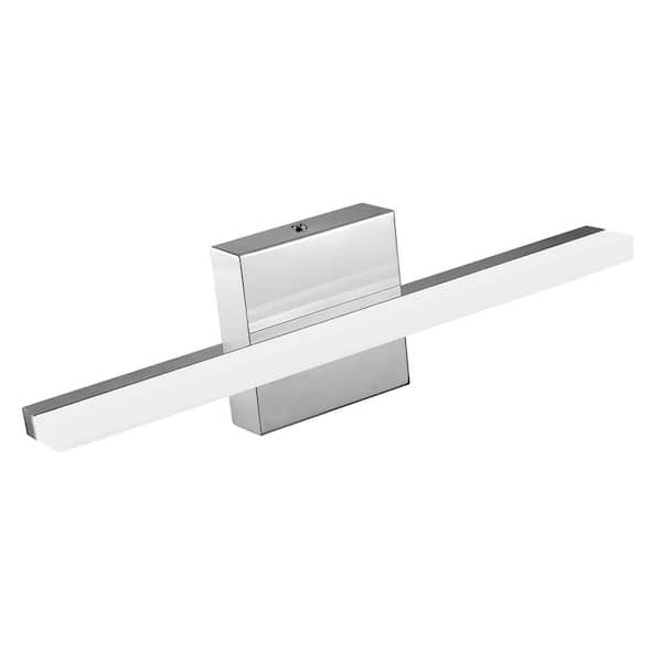 LamQee 15.7 in. 1-Light 24-Watt 6500K Cool White Chrome Integrated LED Vanity Light Bar for Bathroom