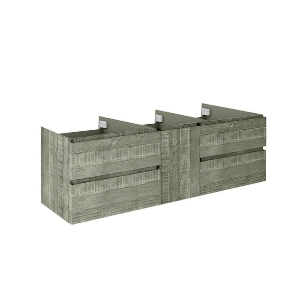Fresca Formosa 58 in. Wall Mount Floating Double Bath Vanity Cabinet without Top in Sage Gray