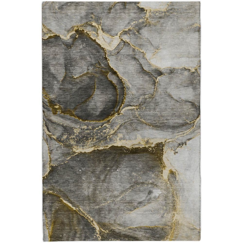 Dream Shag Premium Machine Washable Abstract ADS525 Gold 8 ft. x 10 ft. Area Rug price history on PriceWatchPro