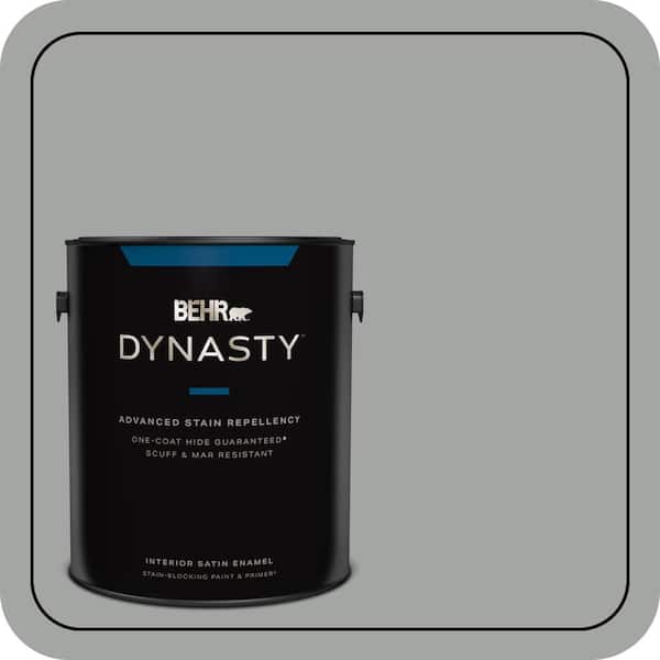 BEHR DYNASTY 1 gal. #PPU25-04 Sharkskin Suit Satin Enamel Interior Stain-Blocking Paint and Primer