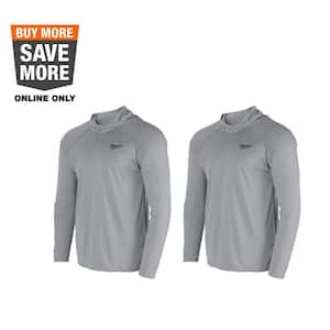 Men's 3X-Large Gray WORKSKIN Hooded Sun Shirt (2-Pack)