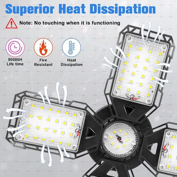 Lukyamzn LED Garage Lights 12000 Lumen 4-Pack 6500K Shop
