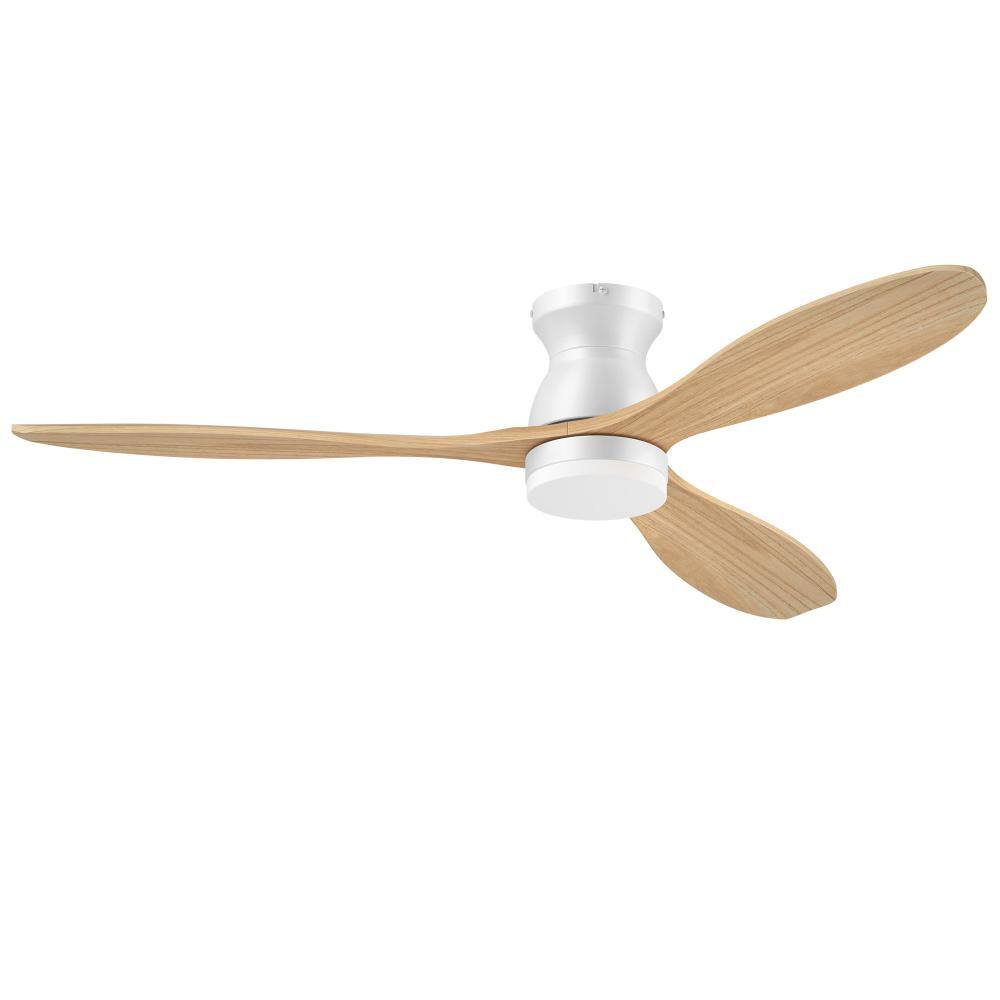 52 in. White Color Changing Integrated LED Brown Ceiling Fan with Light Kit and Multi Control price history on PriceWatchPro