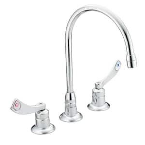 M-Dura 8 in. Widespread 2-Handle High-Arc Bathroom Faucet in Chrome (Valve Included)
