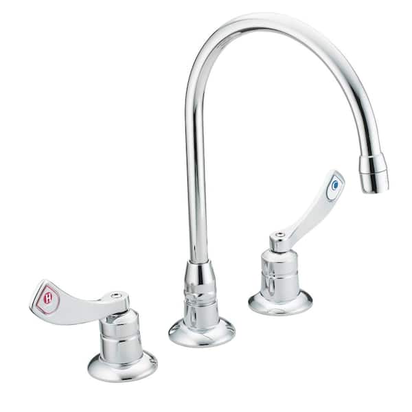 MOEN M-Dura 8 in. Widespread 2-Handle High-Arc Bathroom Faucet in Chrome (Valve Included)