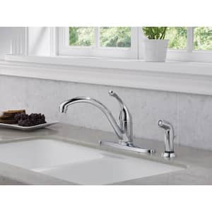 Collins Single-Handle Standard Kitchen Faucet with Side Sprayer in Chrome