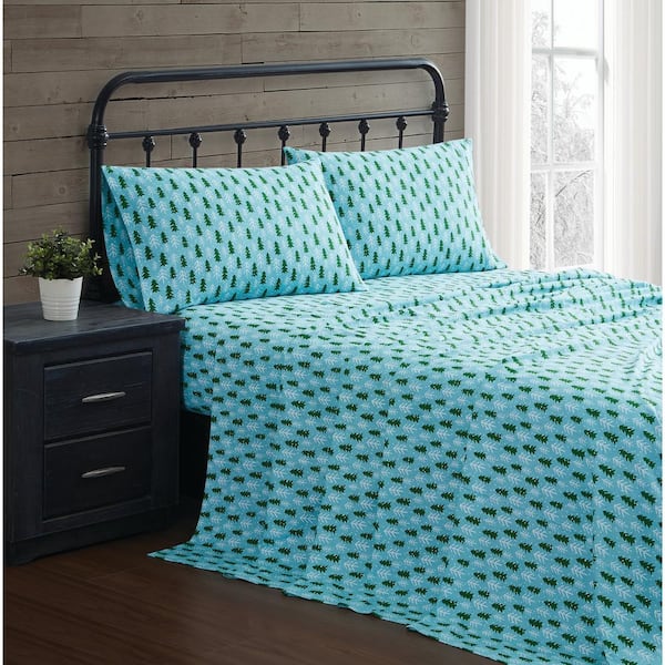 Truly Soft Winter Trees Full Flannel Sheet Set