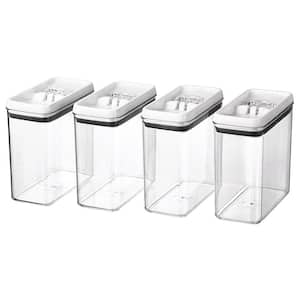4-Piece Silicone Rectangular Canister Food Storage Container Set with Easy Open Lids, BPA Free