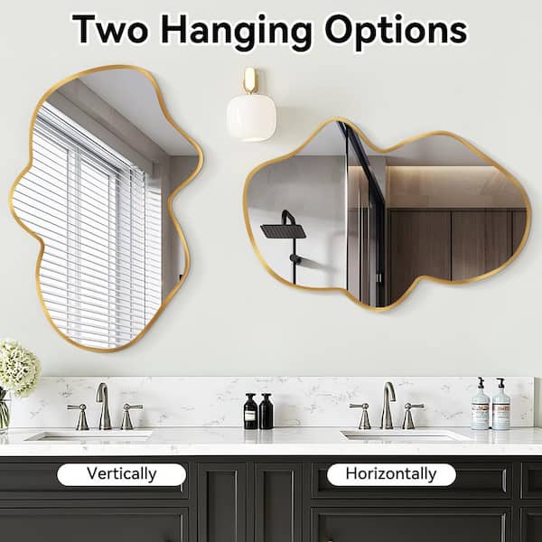 Hochwertiges 24 in. W x 39 in. H Gold Aluminum Alloy Framed