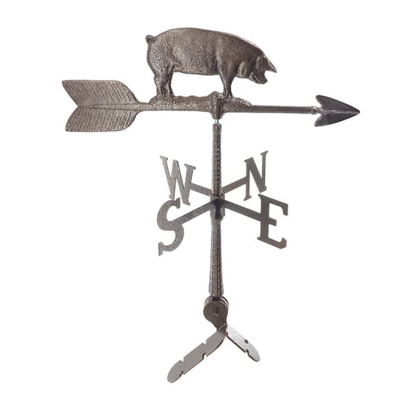 24 in. Aluminum Pig Weathervane - Hammered Bronze