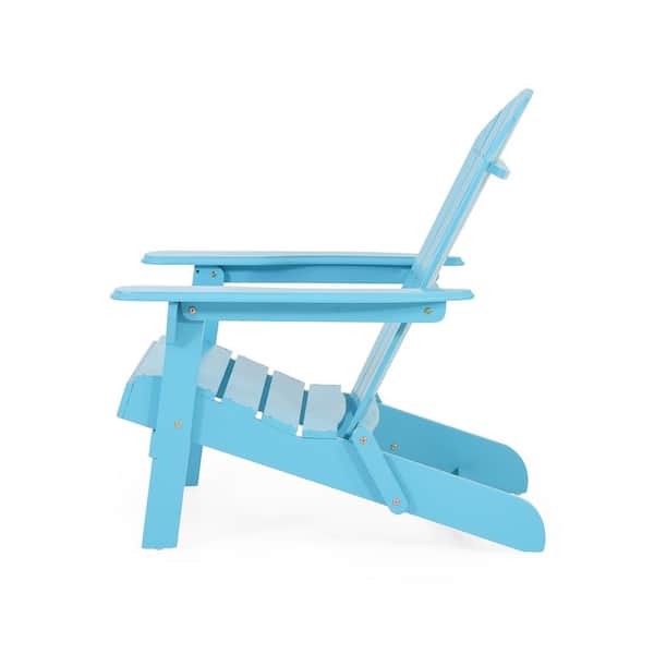 Unbranded Outdoor Light Blue Acacia Wood Adirondack Chair (Set of 1)