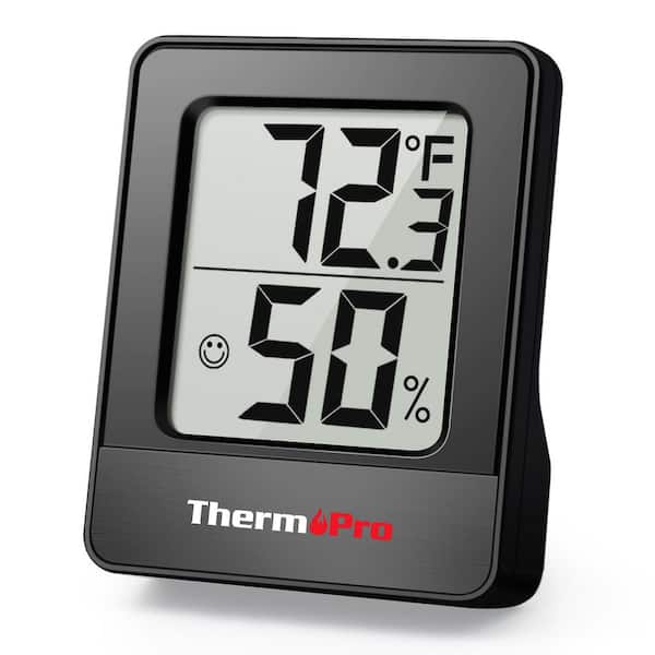 Black Digital Thermometer Indoor Hygrometer with Temperature and Humidity Monitor