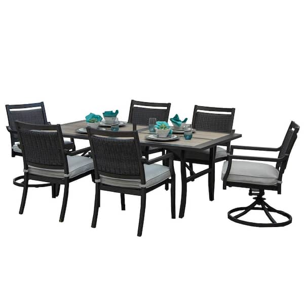 Unbranded Outdoor/Indoor 13-Piece Aluminum Outdoor Dining Set with Sunbrella Beige Cushions