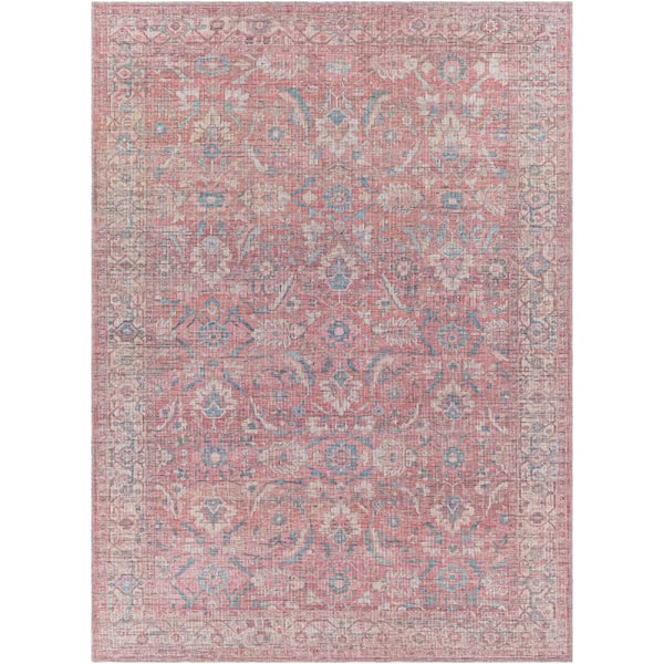 Livabliss Noranda Rust 5 ft. x 7 ft. Indoor Machine-Washable Area Rug