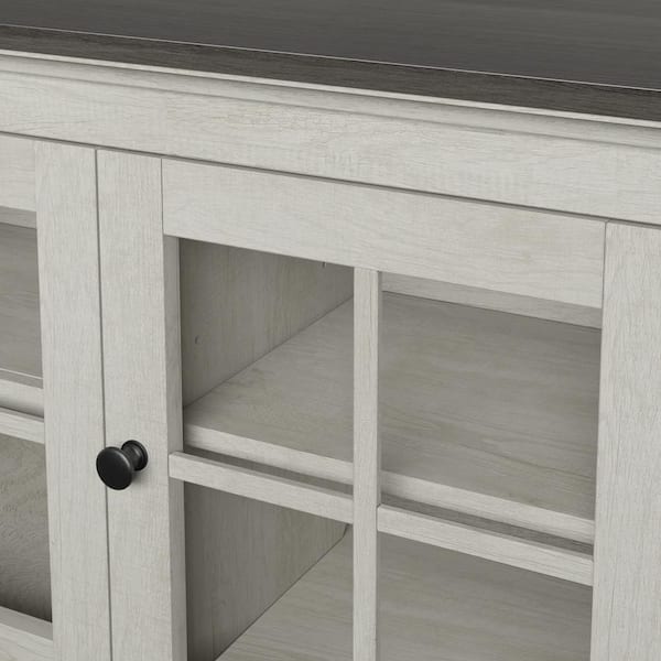 Twin Star Home Modern Farmhouse Fairfax Oak Sideboard with Glass