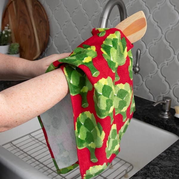 T-Fal Veggies Print Dual Cotton Kitchen Towel Set (Set of 2)