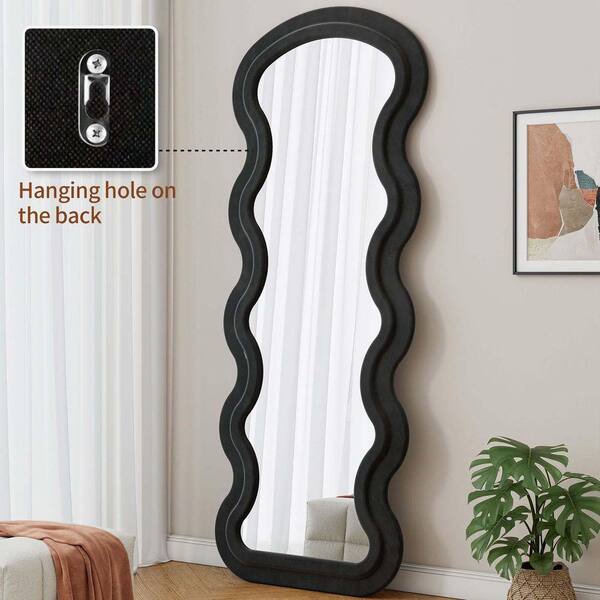 Black 24 in. W x 63 in. H Irregular Full-Length Vertical Mirror