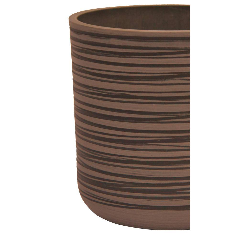 Tall Chocolate Carved Resin Indoor/Outdoor Planter, 9.9 in.